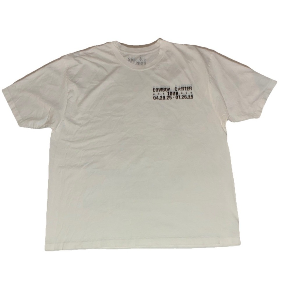Beyonce CCT Official Tour Tee XXL White Cowboy Carter Tour 2025 Merch NEW *flaw‎
